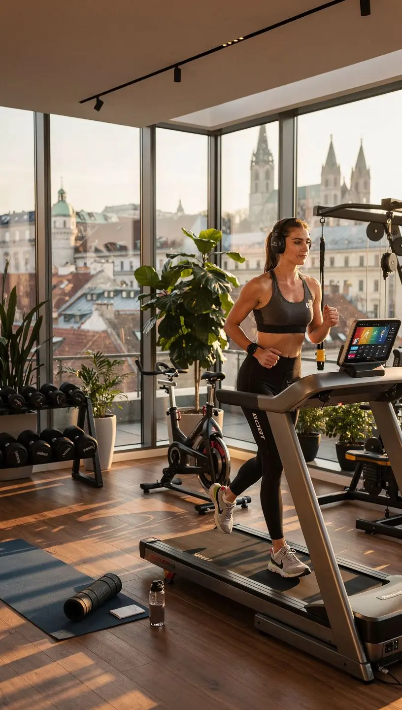 Blick auf das moderne Penthouse mit atemberaubender Aussicht Гјber die Wiener Skyline.